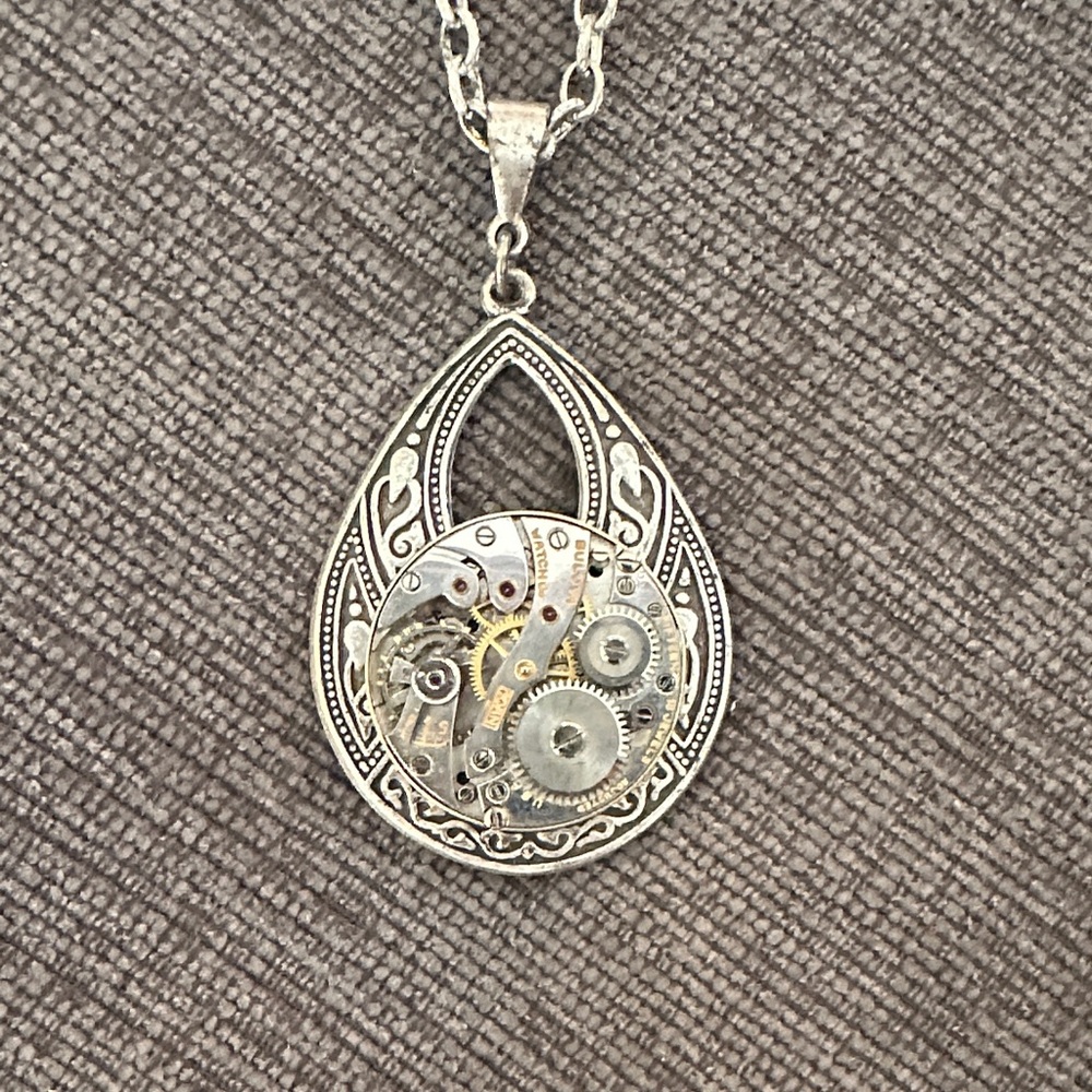 Silver Steampunk Pendant Necklace
